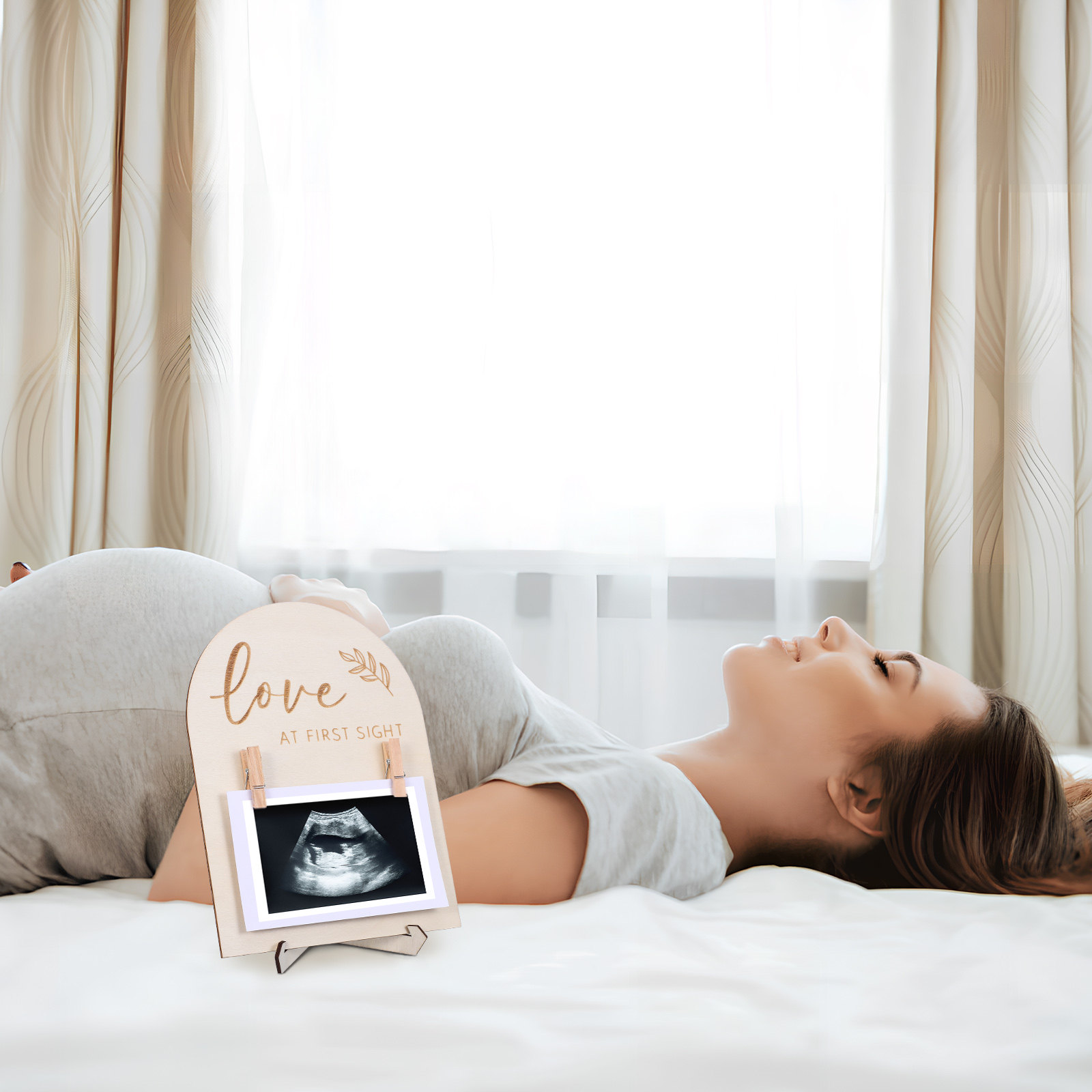 Baby Nursery Frames - Houten babyfotolijst, multifunctionele standaard met clip,