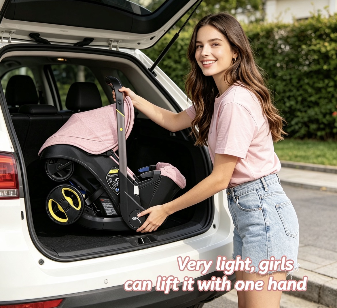 Baby Nursery Trolley - 3-in-1 Lichtgewicht Opvouwbaar Reissysteem voor Baby's,