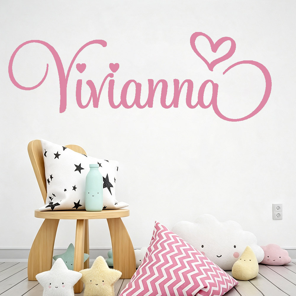 Baby Nursery Decor Girl - Muurstickers voor kinderkamers Gepersonaliseerde kindernaam Vinyl