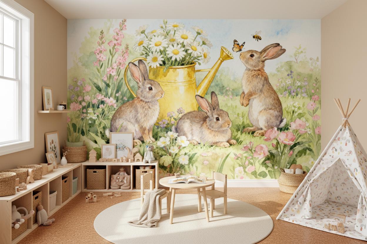 Cartoon dieren muurschildering - Baby Nursery Peel And Stick Wallpaper recensie en prijs